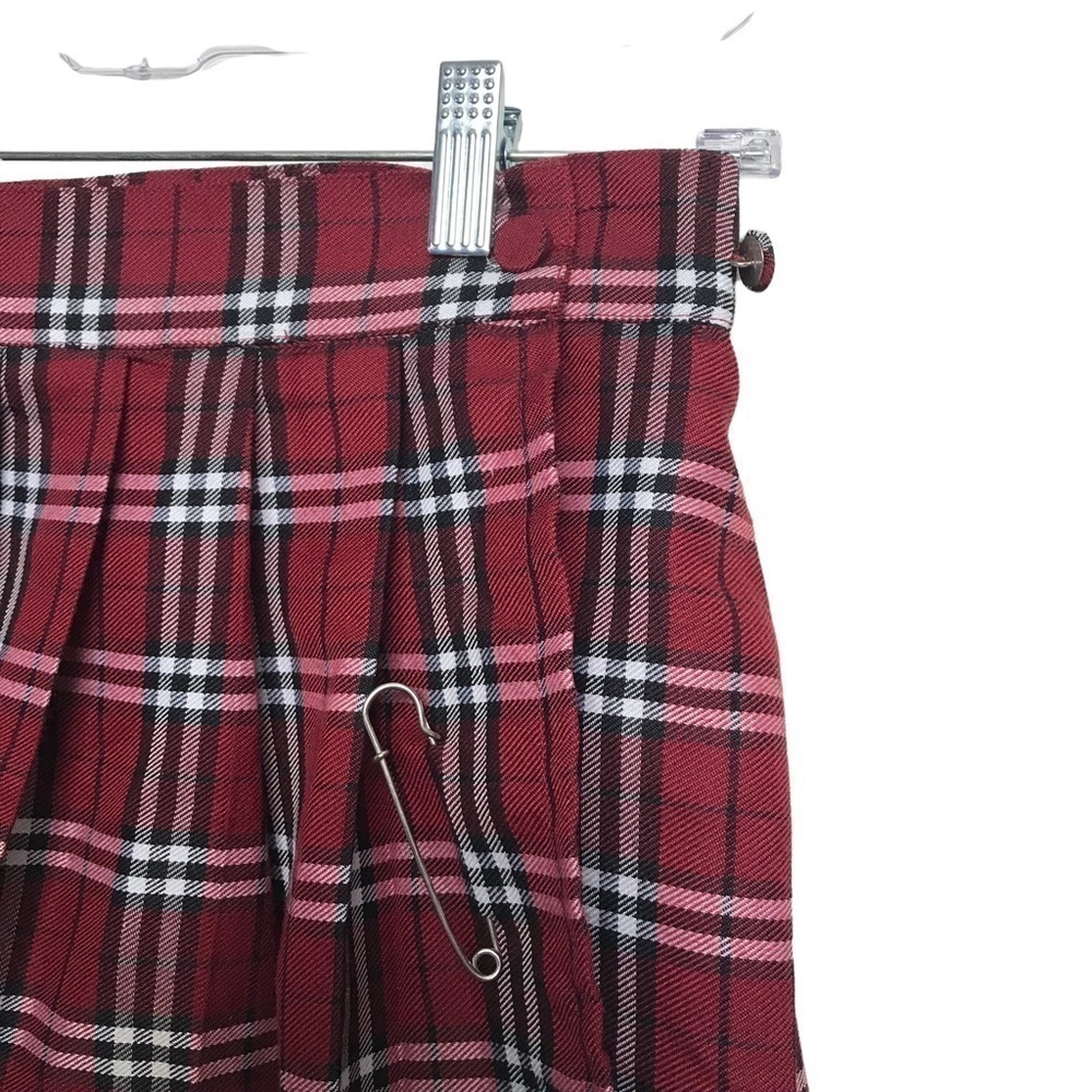 Spirit Halloween Red Plaid Pleated School Girl Mini Skirt Size Sm - Med - Picture 8 of 11